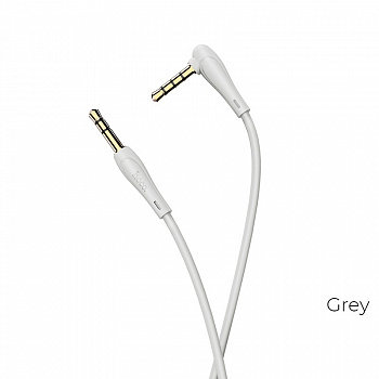 Аудио-кабель HOCO UPA15 AUX, 3.5 AUX - Jack 3,5, 1 м, серый, с микрофоном