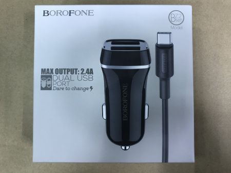 Автомобильное зарядное устройство Borofone BZ2, USB Type-C, черный