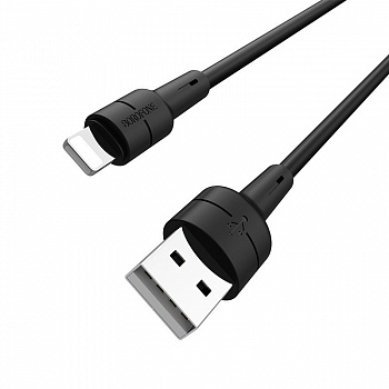 Кабель Borofone BX30 Silicone, lightning, 1 м, черный