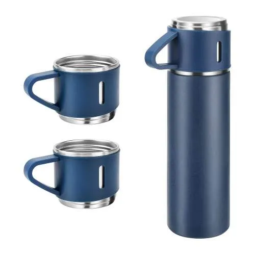 Термос стальной 500 мл с тремя кружками по 150 мл Vacuum Flask Set